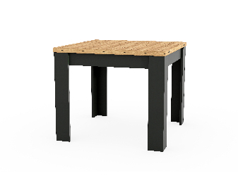 Masă de sufragerie Vortex (Stejar + negru) (pentru 4-8 persoane)