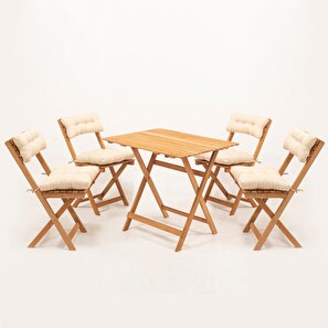 Set masă scaune de grădină (5 buc) Meow (natural + crem)