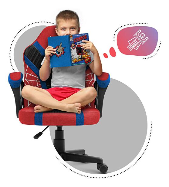 Scaun gaming pentru copii Rover 1 (negru + roșu + albastru)