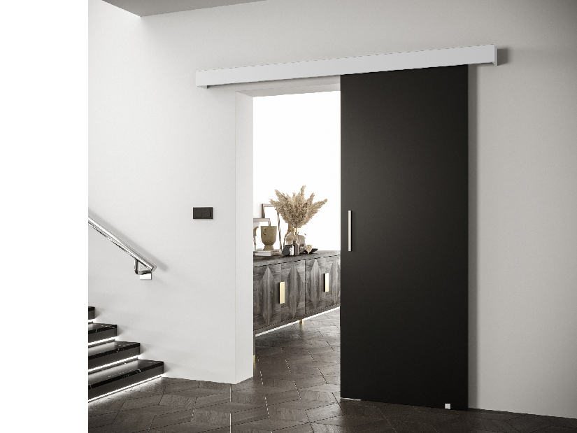 Uși culisante 90 cm Sharlene I (negru mat + alb mat + argintiu)