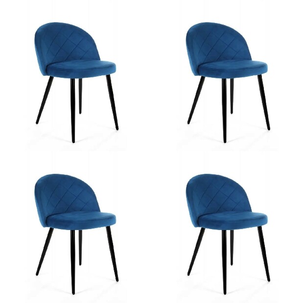 Scaun de sufragerie Senuri (albastru închis) (4buc)