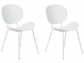 Set 2 buc scaune de sufragerie Sarrah (alb) 