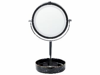 Oglindă cosmetică Shevaun (argintiu + Negru) (cu iluminat LED)