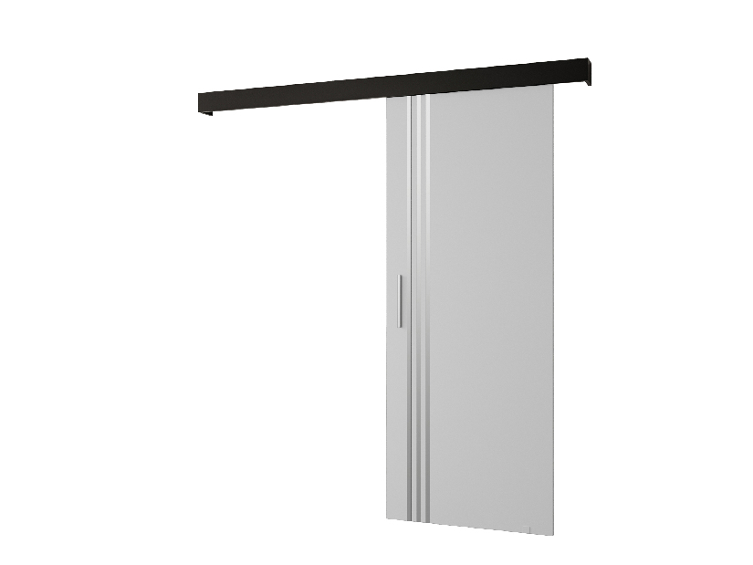 Uși culisante 90 cm Sharlene VI (alb mat + negru mat + argintiu)