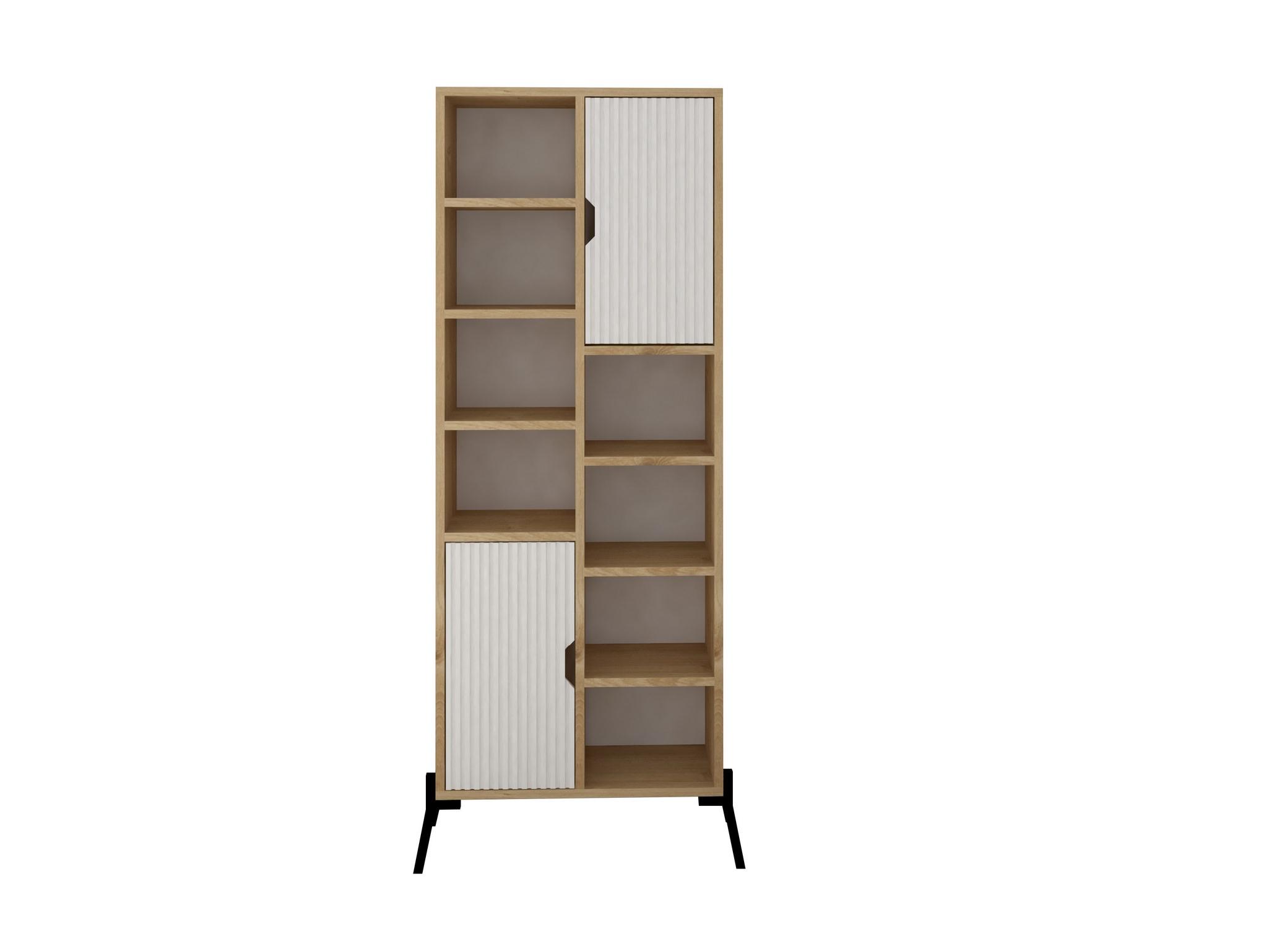 Set mobilier living Tretsilla (Stejar zafir + alb + negru)