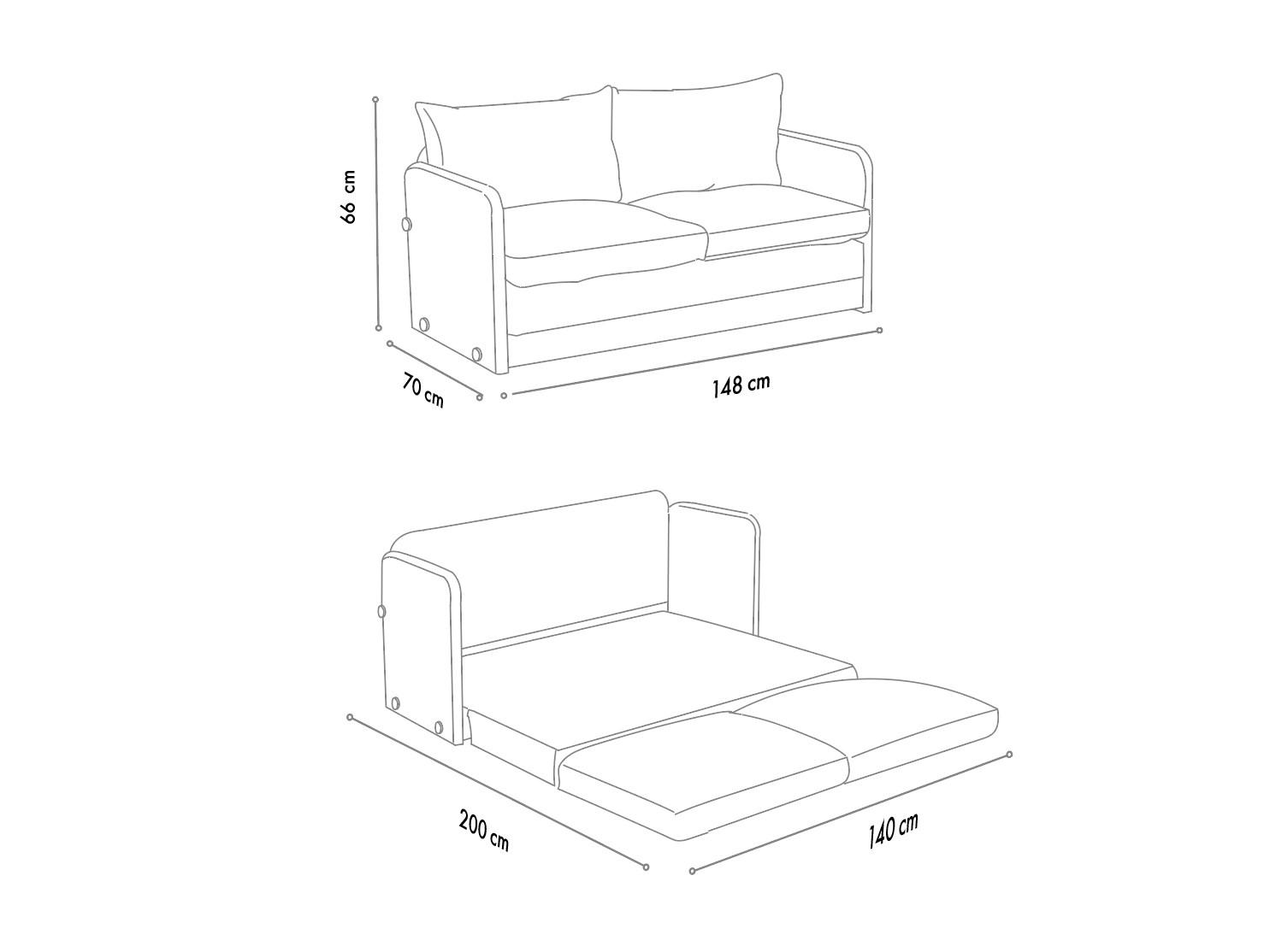 Canapea extensibilă Sagoretti XL (gri)