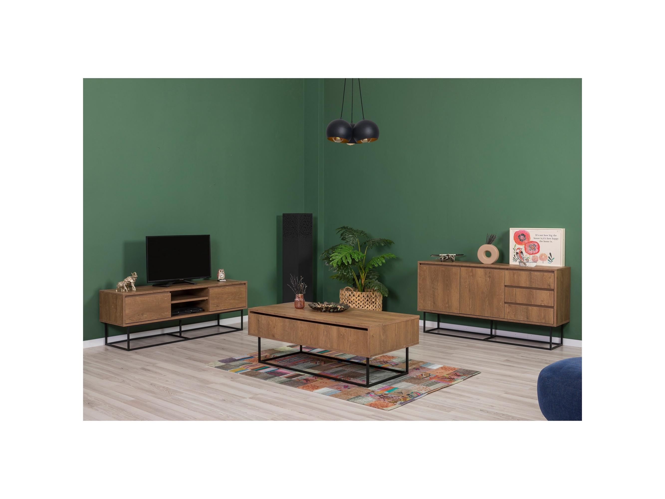 Set mobilier living Laxusona 4 (Nuc + negru)