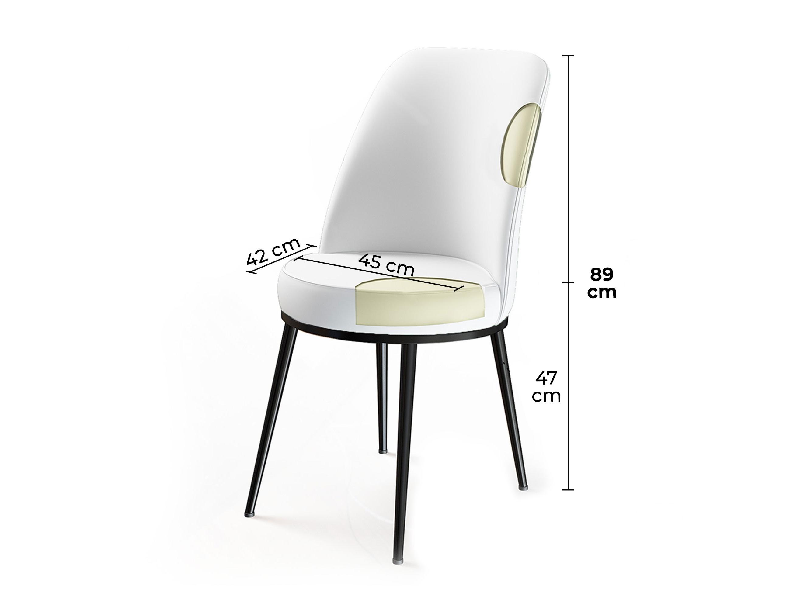 Set 6 buc. scaune sufragerie Dexagone (crem + maro) 