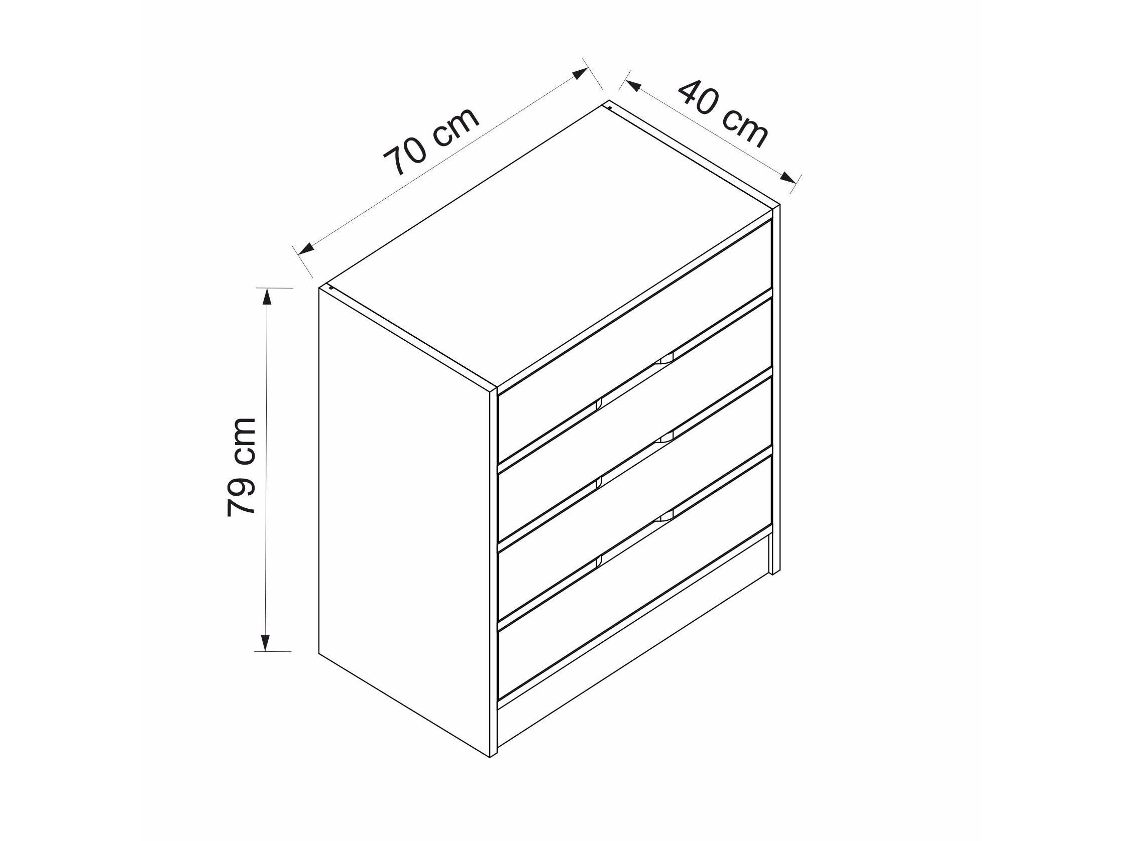 Comodă Erich (Nuc + antracit) 