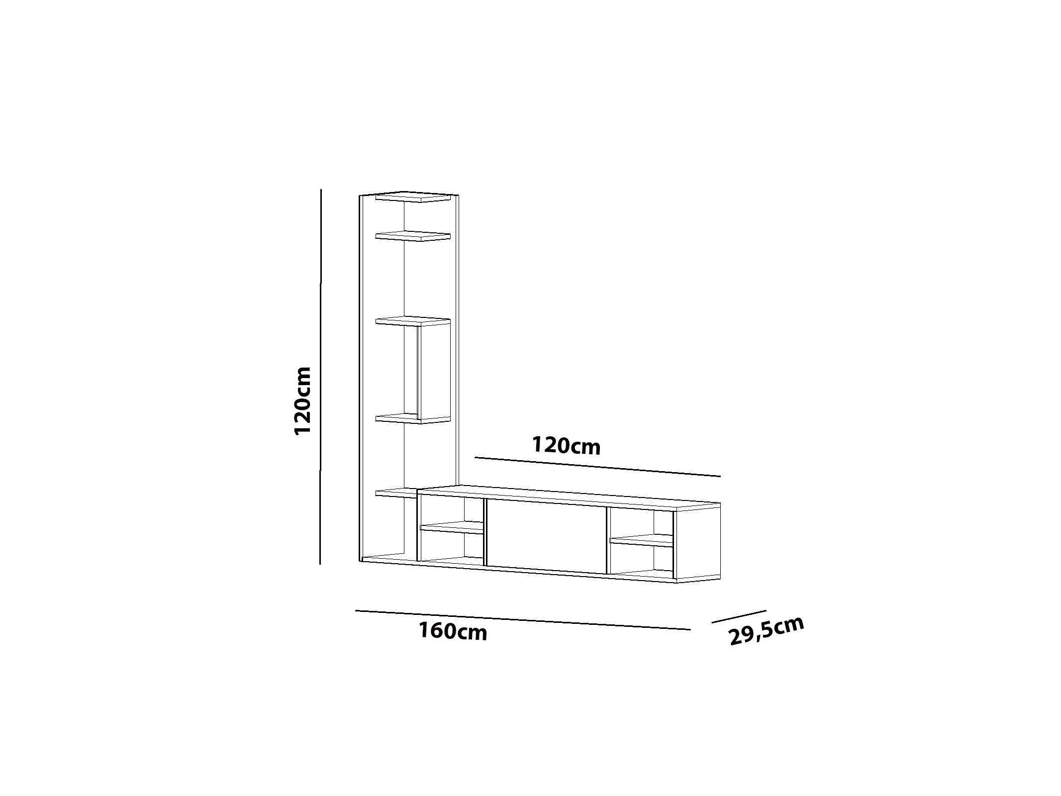 Mobilier living Perla set (Alb) 