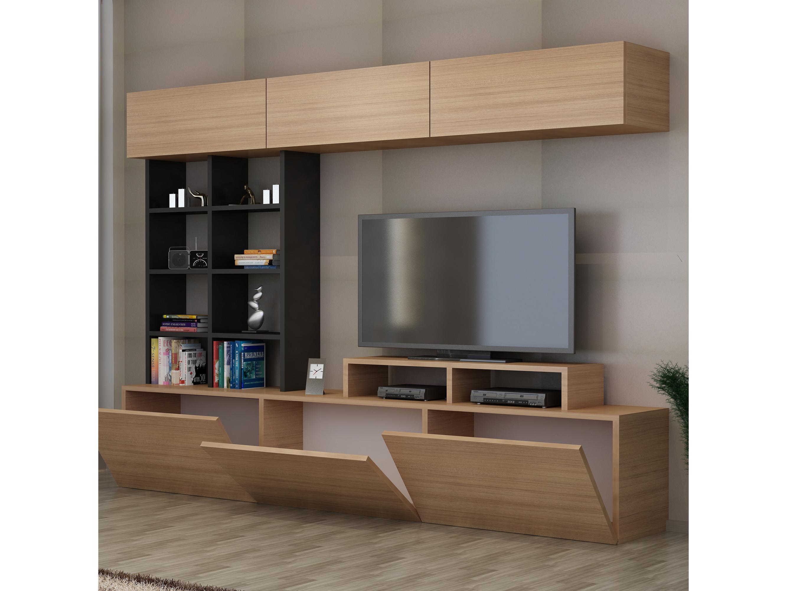 Mobilier living Salsa (Lemn teac + Negru)