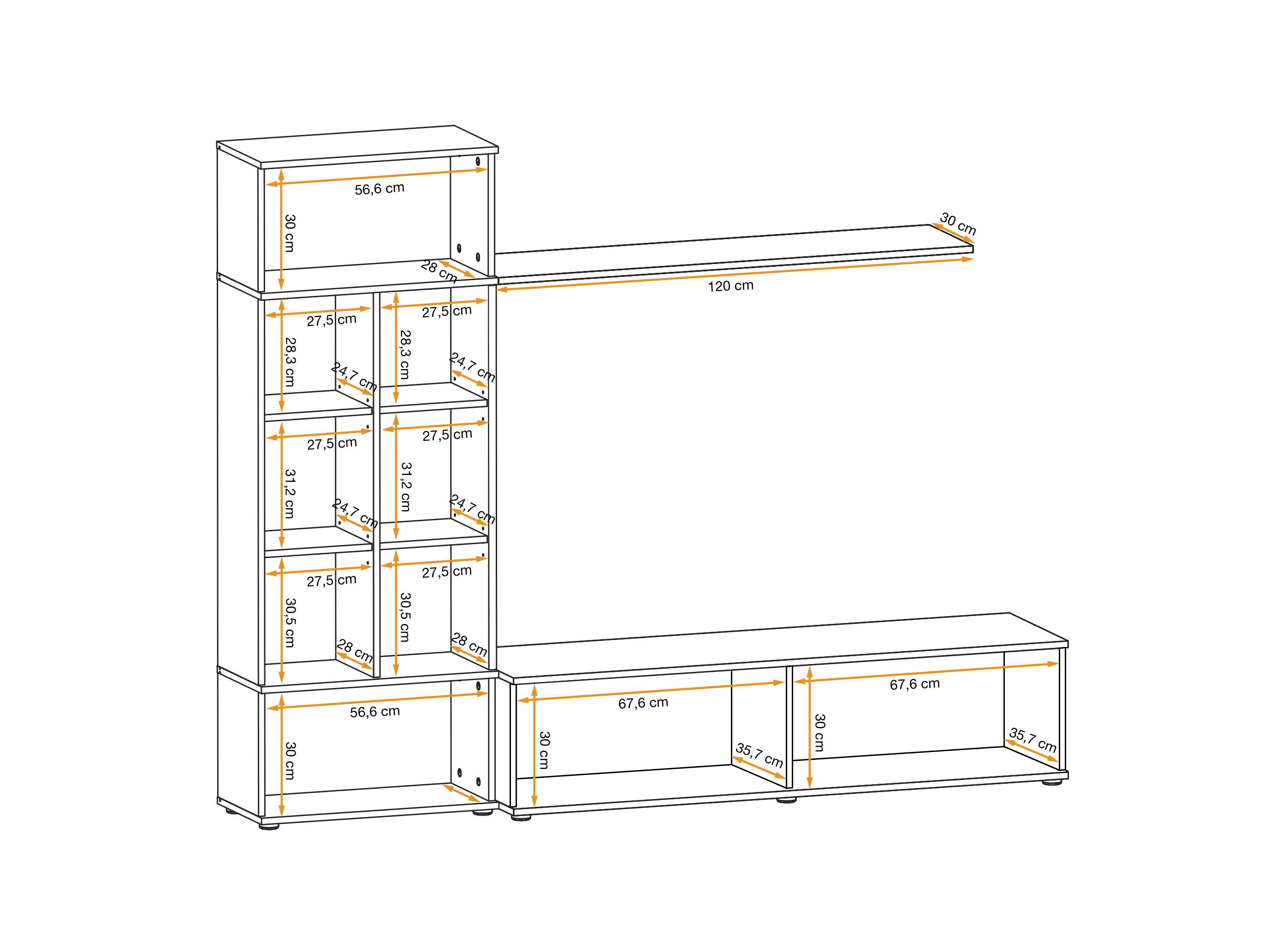 Mobilier living Roy (stejar artisan + perla gray)