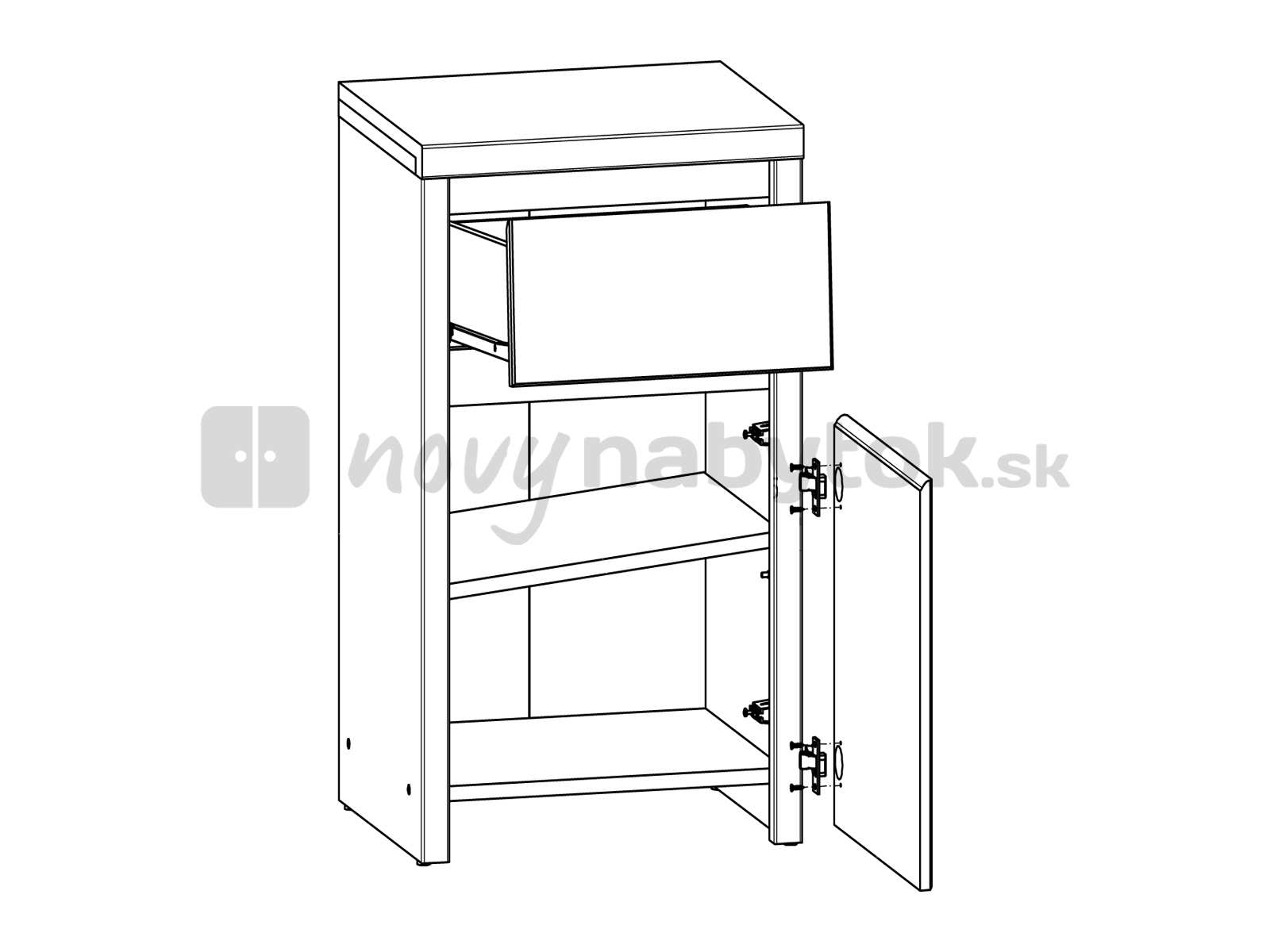 Comodă Kaspian KOM1D1SP (Wenge)