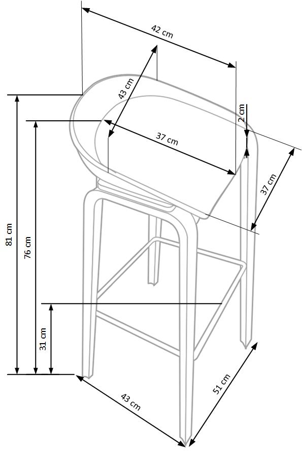 Scaun tip bar Hye