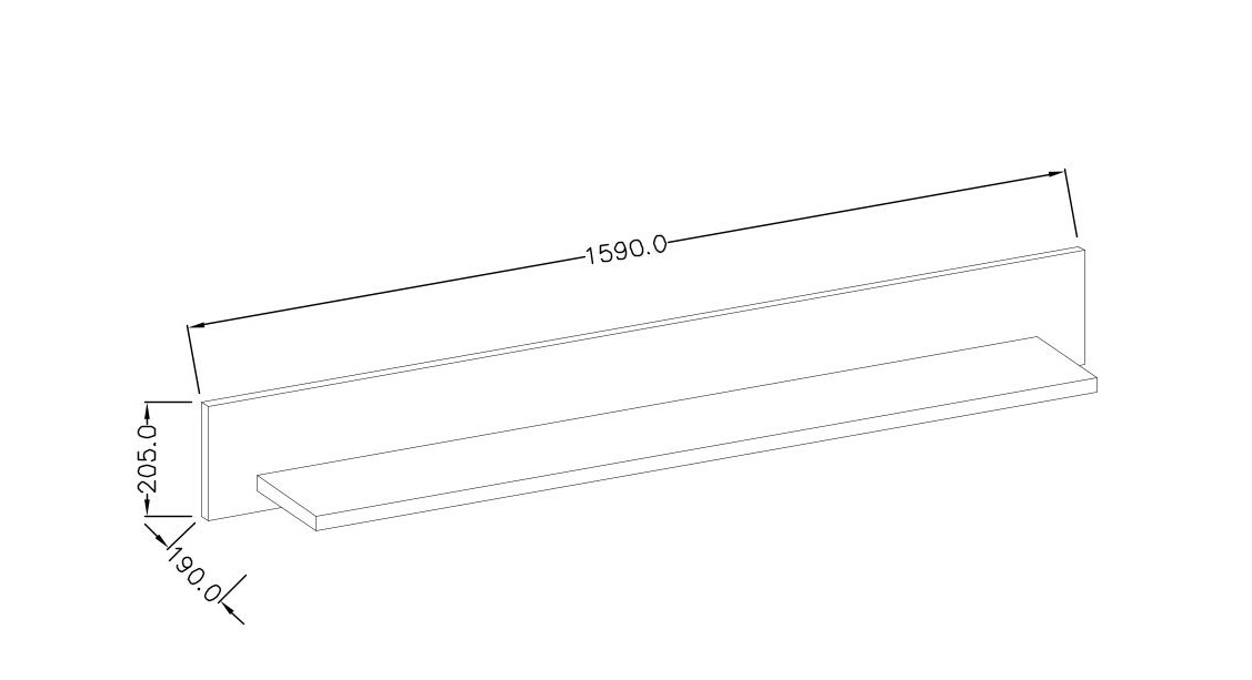 Raft Tamie Typ 01 (gri închis + stejar)