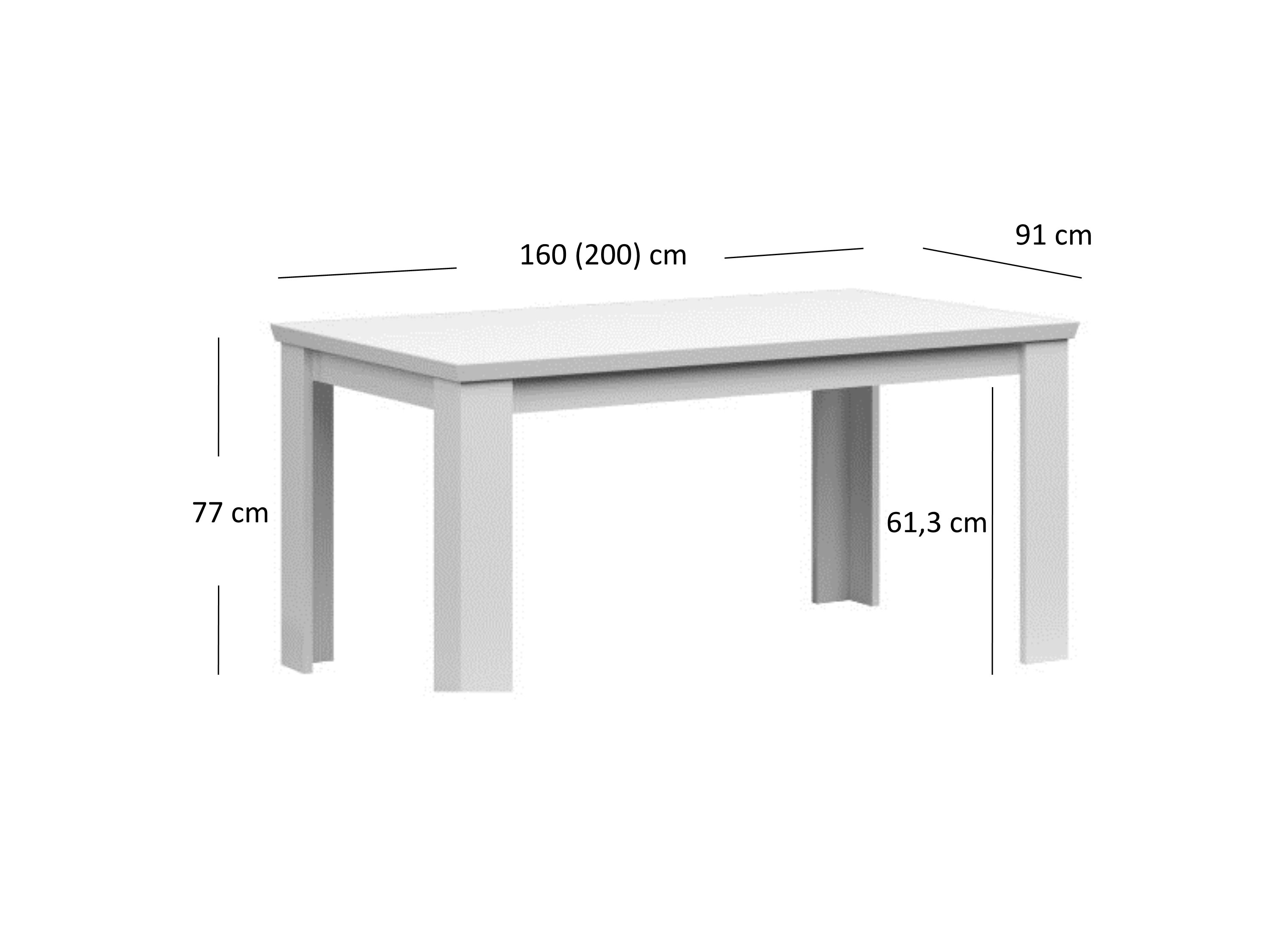 Masă de sufragerie extensibilă (pentru 6 8 persoane) Mebel Bos Alethia (alb)