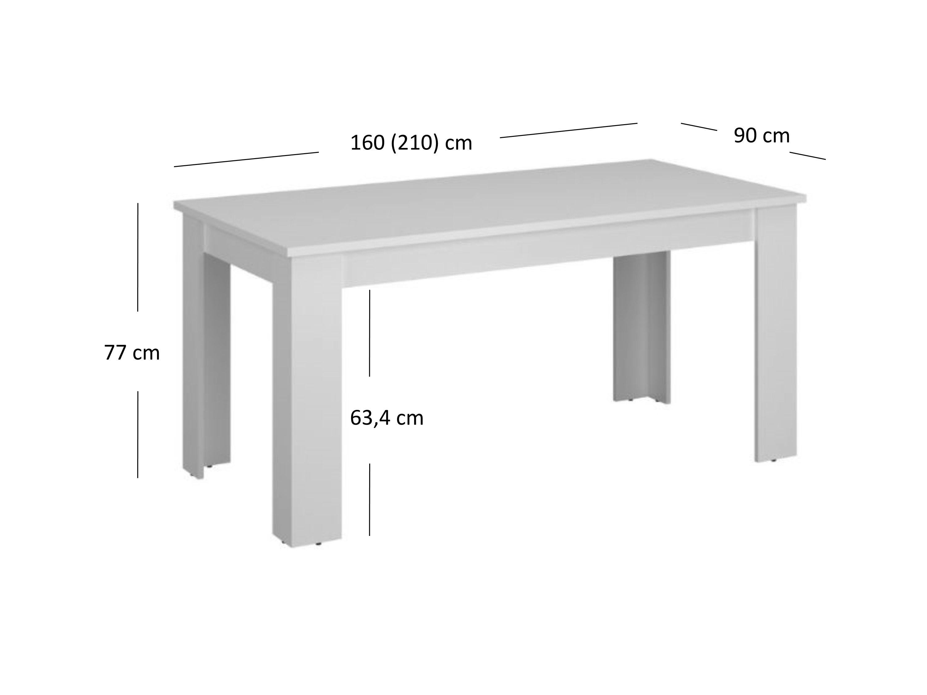 Masă de sufragerie extensibilă (pentru 6 8 persoane) Mebel Bos Ethan (alb)