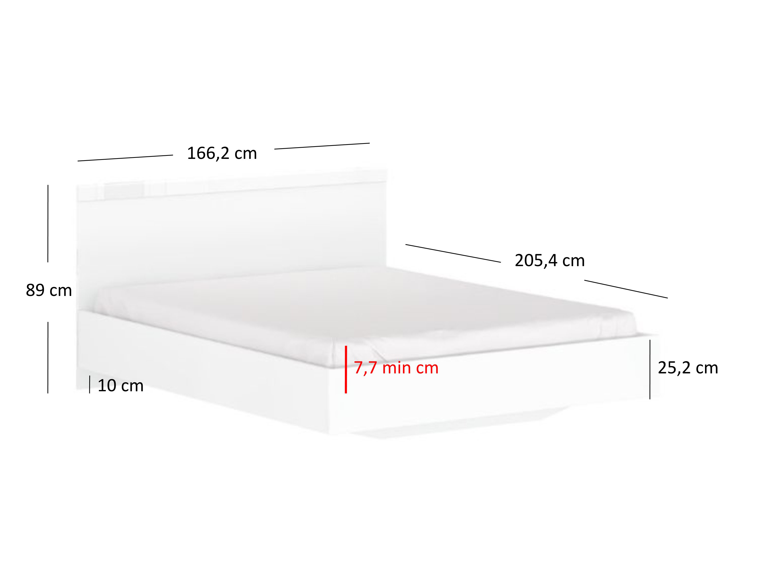 Pat matrimonial 160 cm Leona (alb) (fără somieră și saltea)