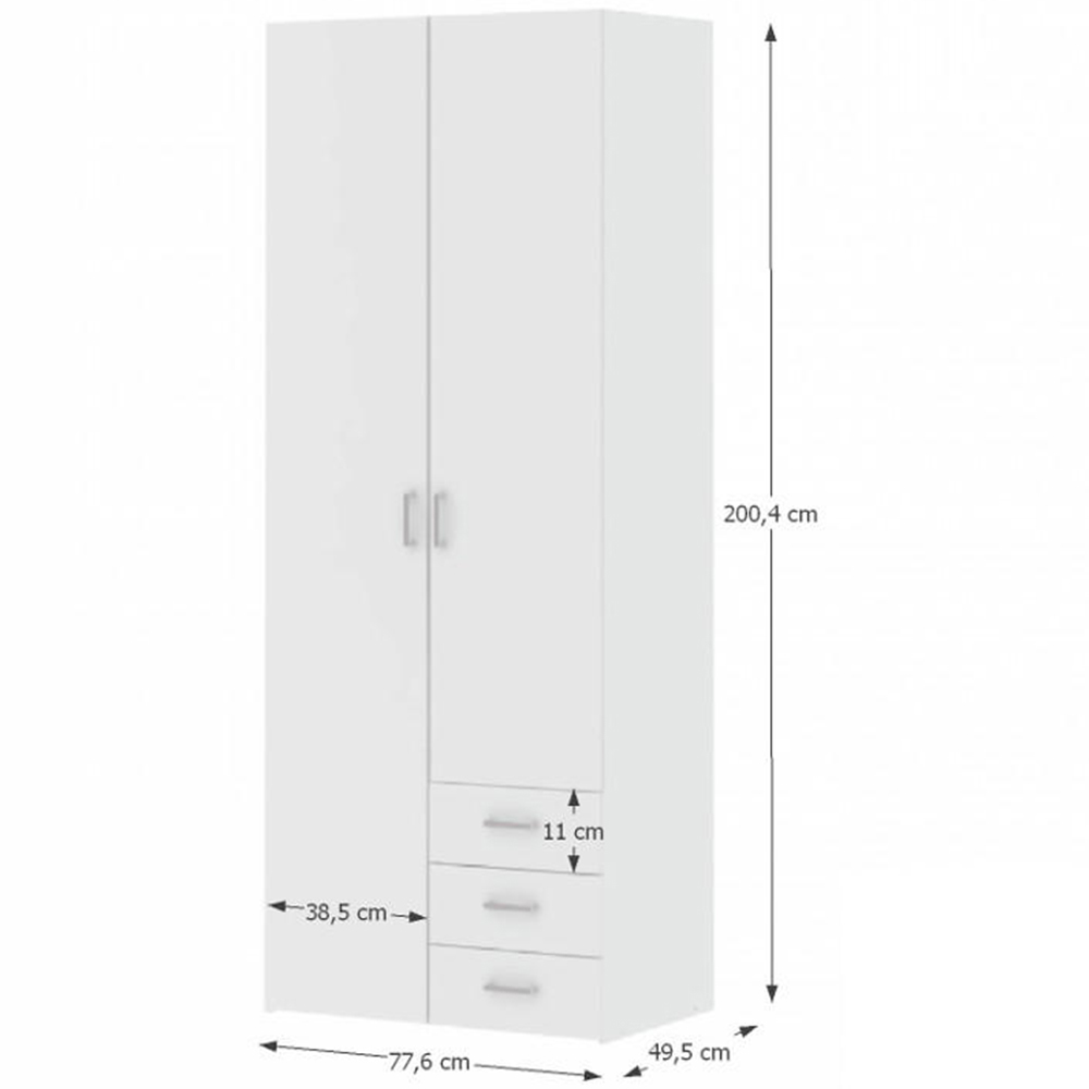 Dulap de haine Got 70425 2D (Alb)