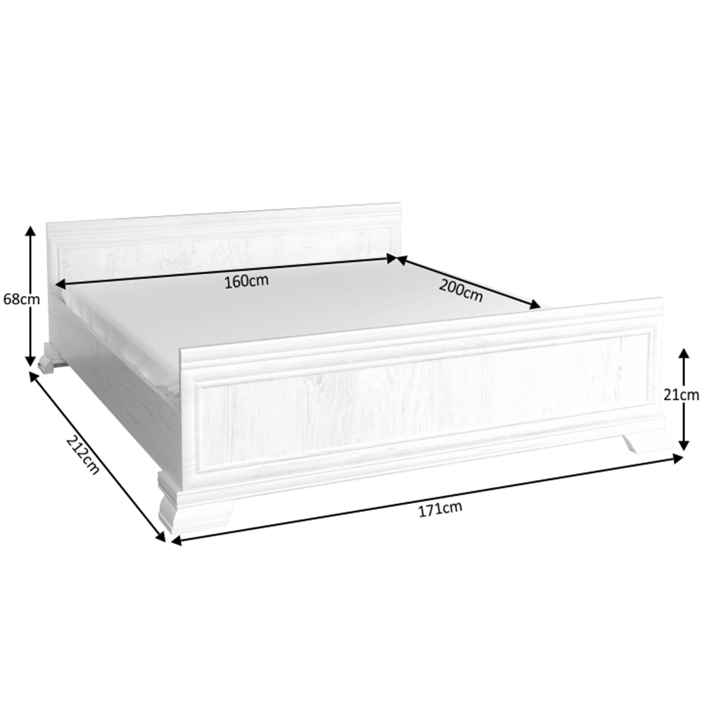 Pat matrimonial 160 cm Kraz KLS (cu somieră) (sosna andersen)