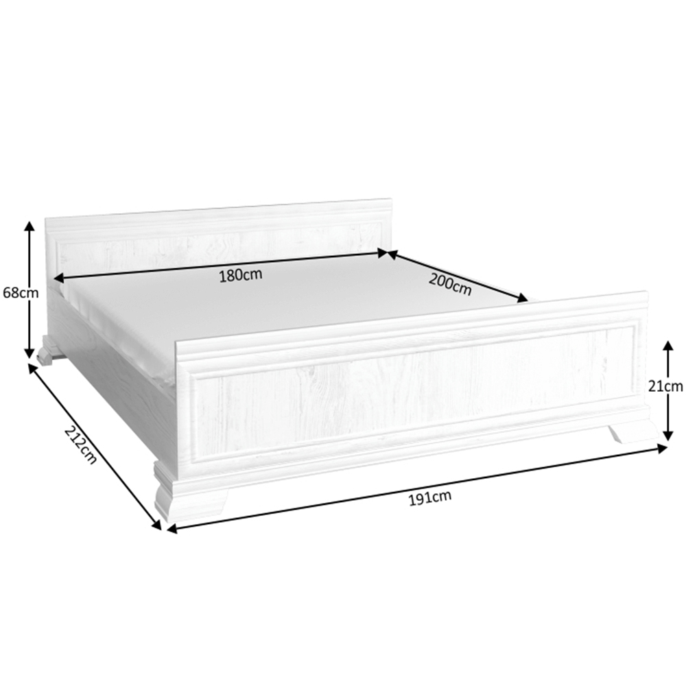 Pat matrimonial 180 cm Kraz KLS2 (cu somieră) (sosna andersen)