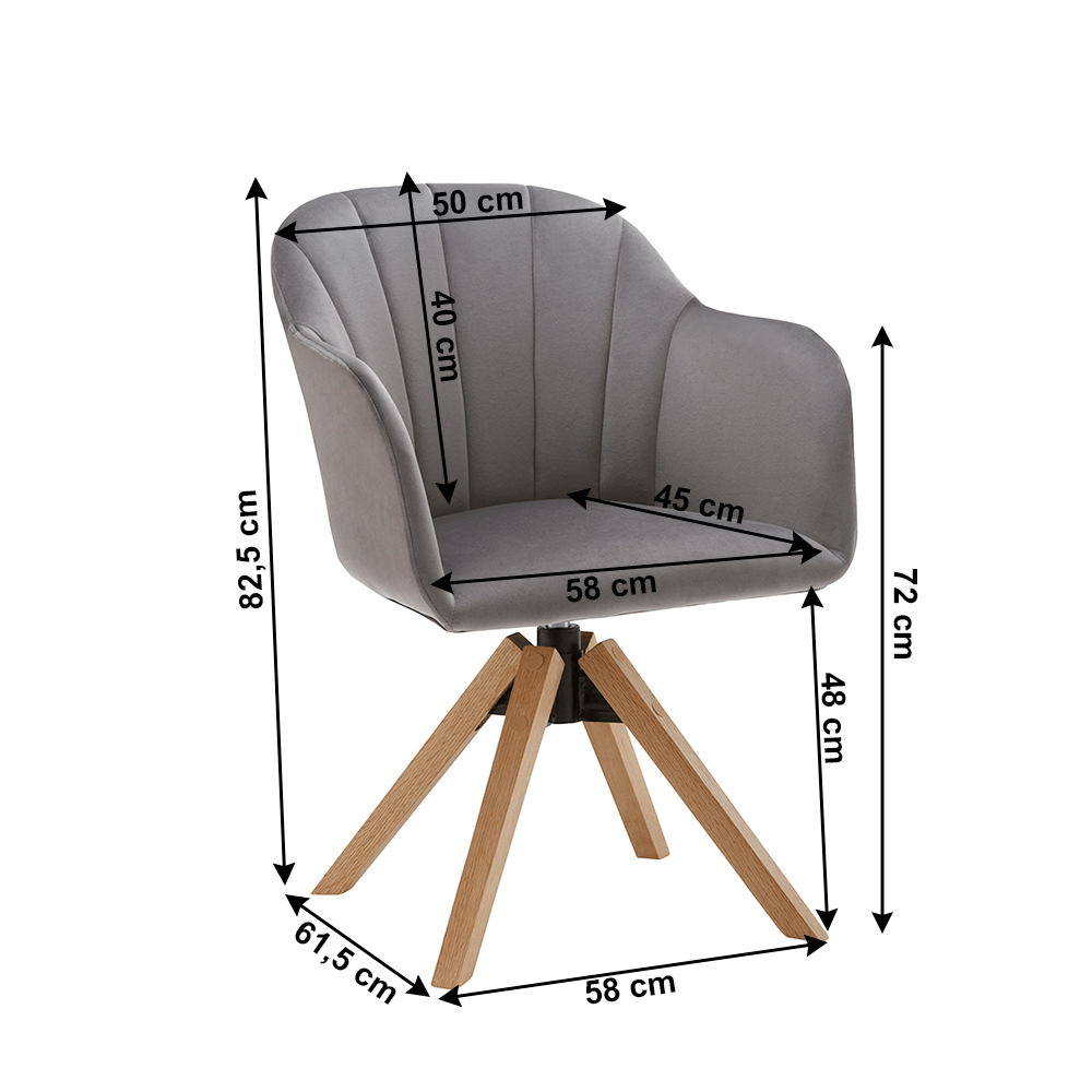 Fotoliu modern rotativ Daline (gri)