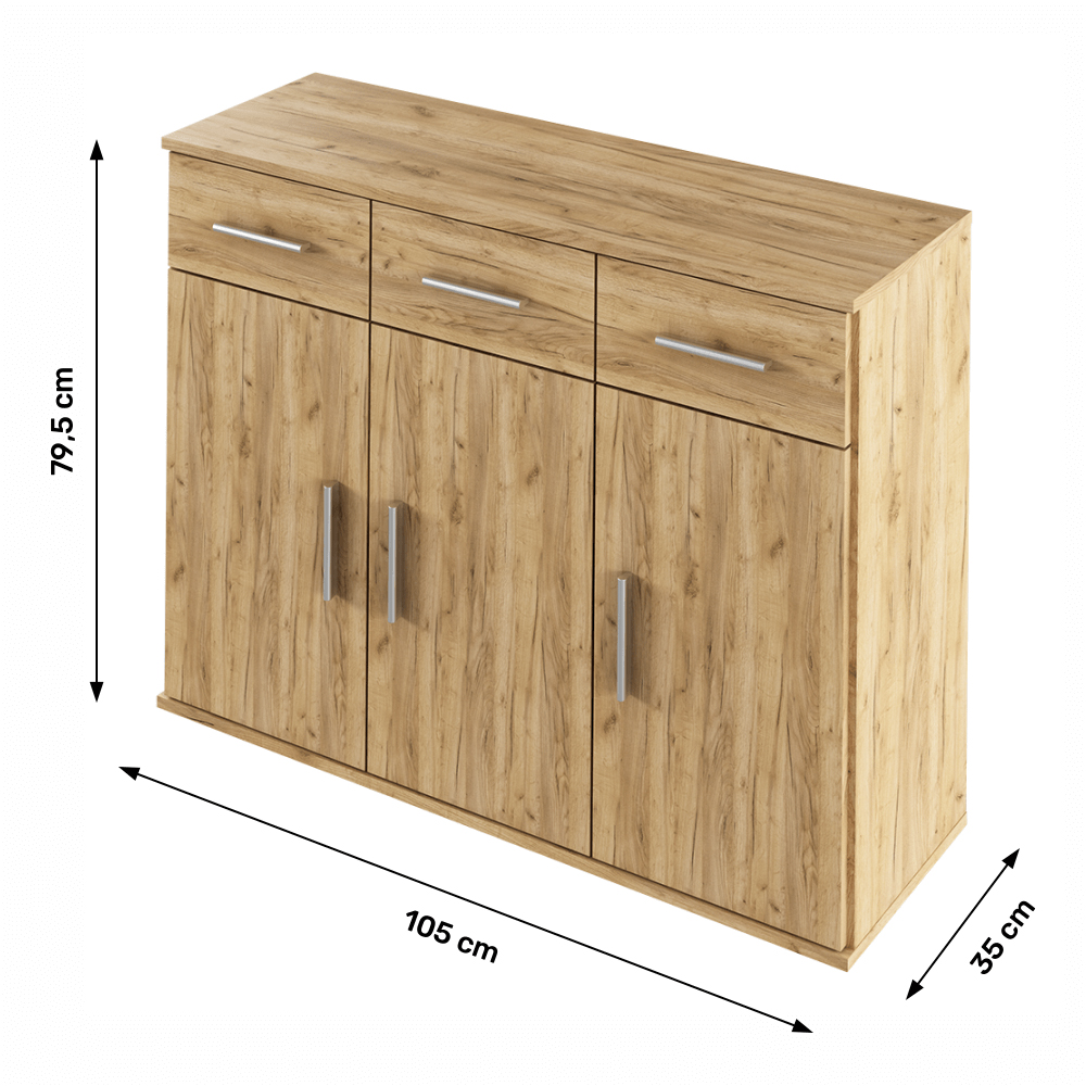 Comodă combinată typ 3 Ressan (stejar artisan)