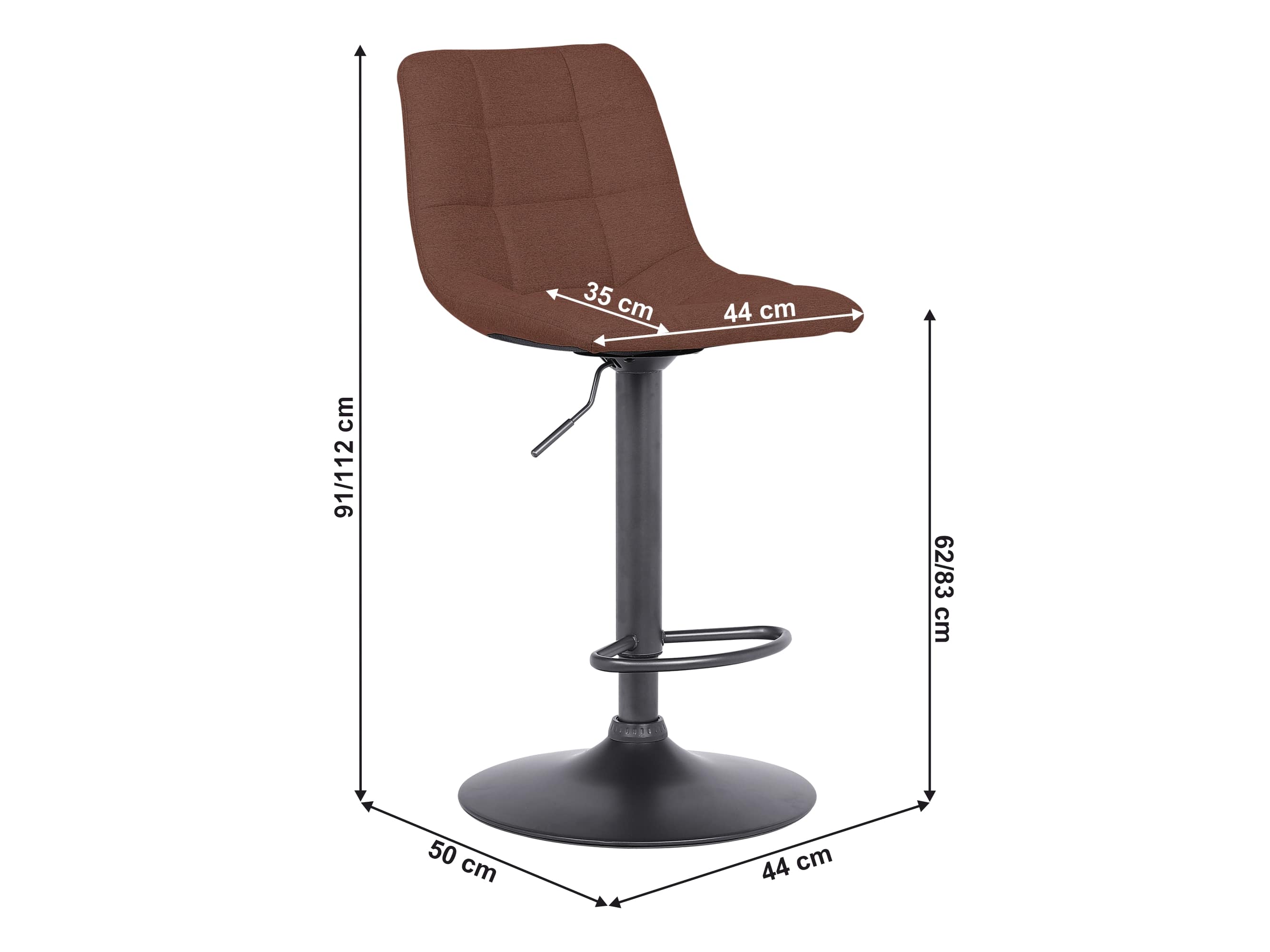 Scaun tip bar Laila (negru + maro) 