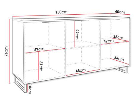 Dulap Surezina 3D (Negru grafit + Stejar wotan) 