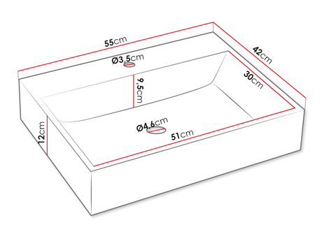 Set mobilier baie Madrealla I (Alb + lucios Alb + auriu) (cu sifon)