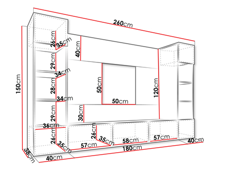 Mobilier living Coprea I (Alb + Marmură Alb) 